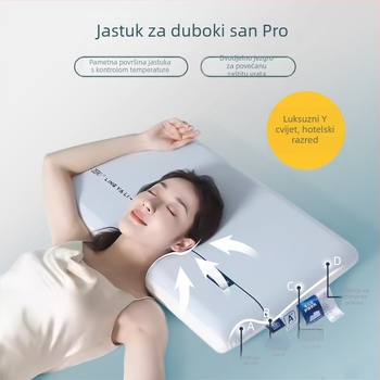 Jastuk od memorijske pjene – hotelski stil, pravokutni oblik, Ice Silk tkanina, srednja potpora, 3D rezanje