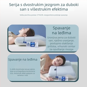 Jastuk od memorijske pjene – hotelski stil, pravokutni oblik, Ice Silk tkanina, srednja potpora, 3D rezanje