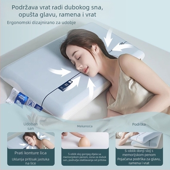 Jastuk od memorijske pjene – hotelski stil, pravokutni oblik, Ice Silk tkanina, srednja potpora, 3D rezanje