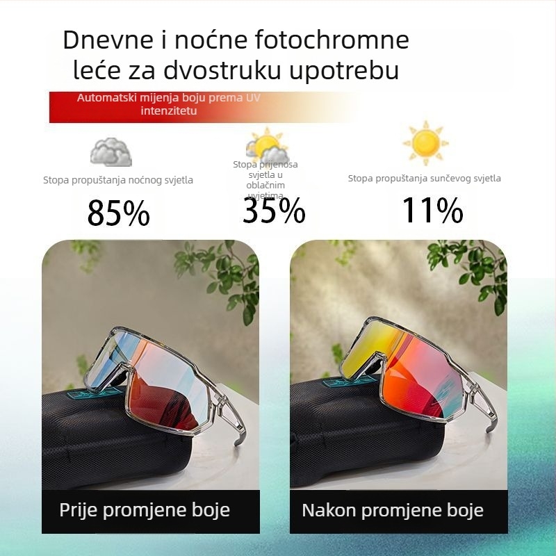 Polarizirane naočale za vožnju biciklom s izmjenjivim lećama, spremne za korekciju, podesive nosne jastučiće, kompatibilne s trakom za glavu