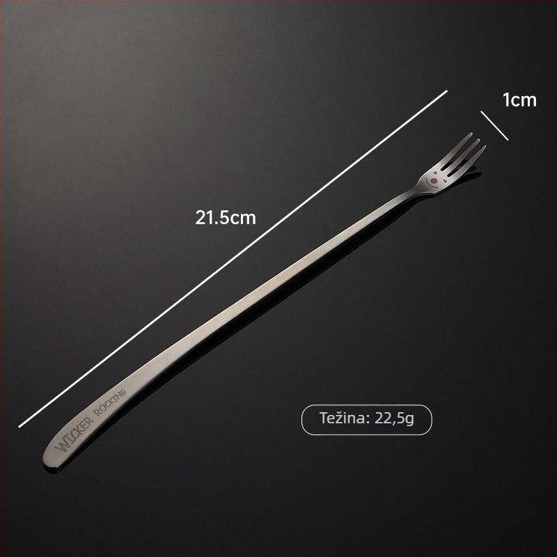 Set pribora od 304 nehrđajućeg čelika s laserskim motivom osmijeha i nagnutom drškom – žlica, štapići za jelo i vilica, komplet s mogućnošću logotipa