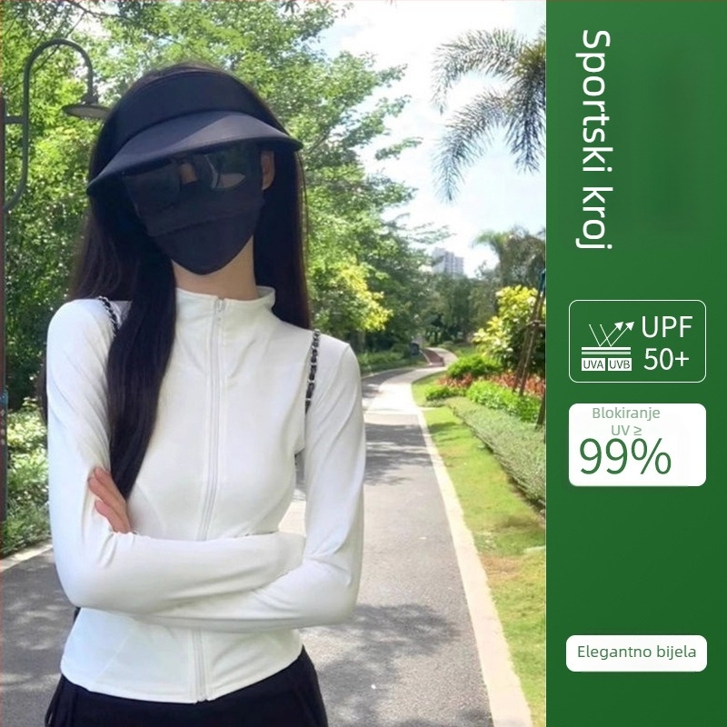 Ženska vanjska jakna za UV50+ zaštitu od sunca - Slim Fit, dugačak kroj, brzo sušenje, prozračno