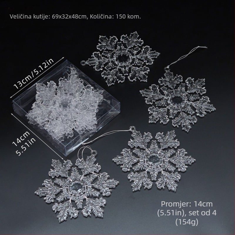 25 prozirnih akrilnih pahulja visećih ukrasa za božićne i vjenčane dekoracije, ukrasi za cvjetne aranžmane