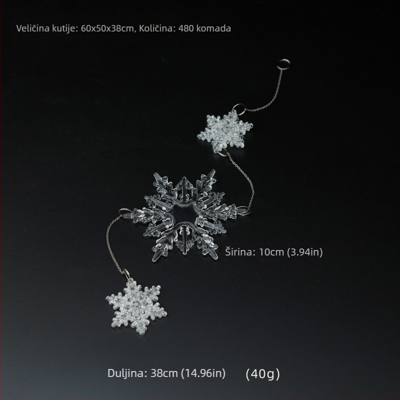 25 prozirnih akrilnih pahulja visećih ukrasa za božićne i vjenčane dekoracije, ukrasi za cvjetne aranžmane