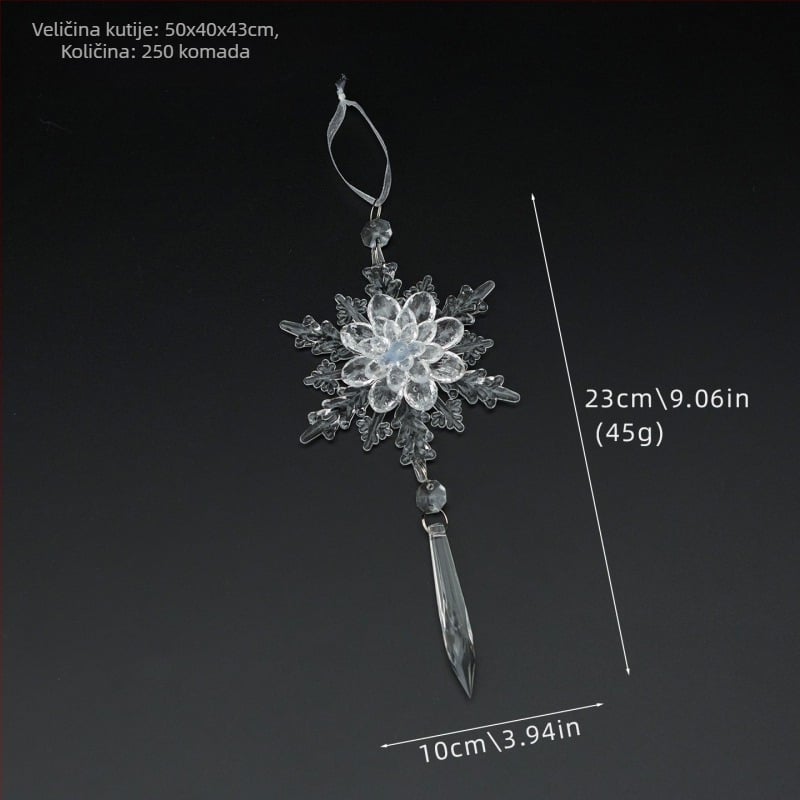 25 prozirnih akrilnih pahulja visećih ukrasa za božićne i vjenčane dekoracije, ukrasi za cvjetne aranžmane