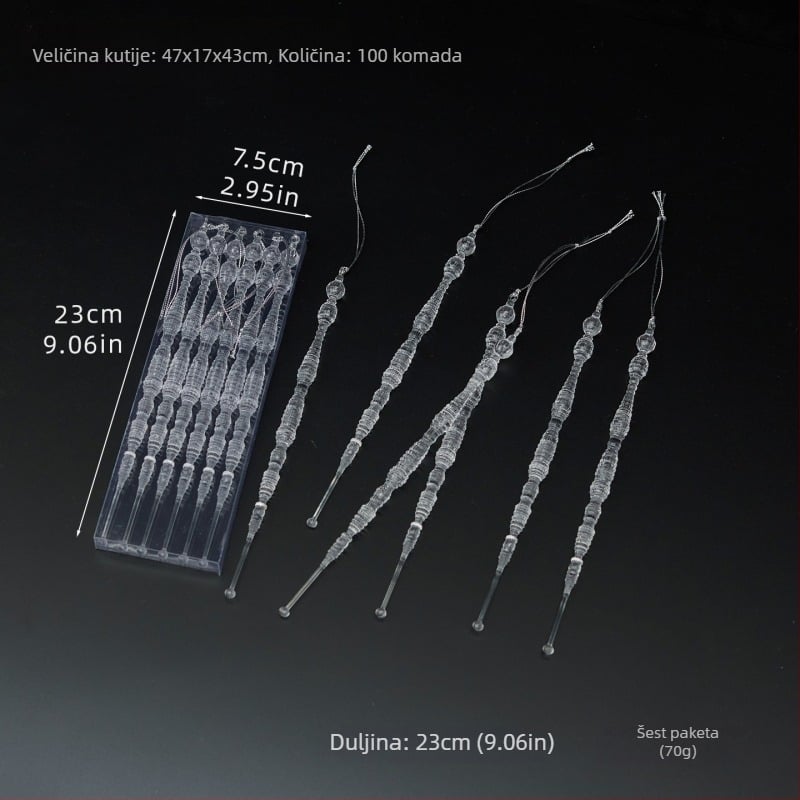 25 prozirnih akrilnih pahulja visećih ukrasa za božićne i vjenčane dekoracije, ukrasi za cvjetne aranžmane