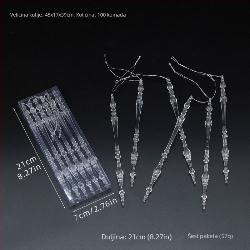 25 prozirnih akrilnih pahulja visećih ukrasa za božićne i vjenčane dekoracije, ukrasi za cvjetne aranžmane