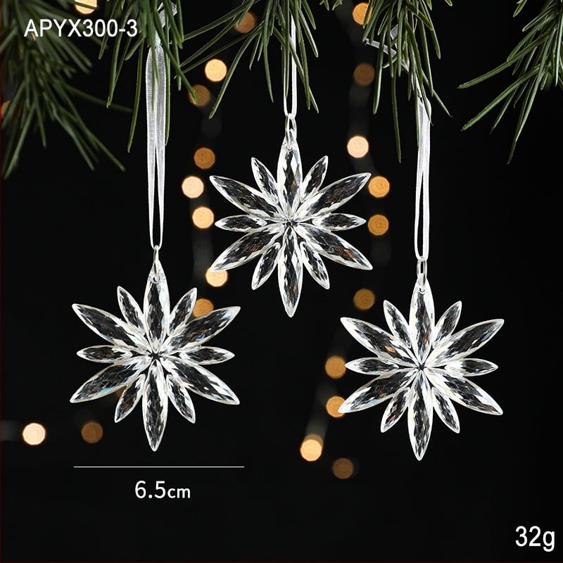 Prozirni akrilni privjesak s motivom snježne pahulje i jelena, rekvizit za fotografiranje za Božić — plastika, OPP vrećica, brend Hong Kong Heng