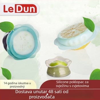 Silikonski poklopac s cvjetnim dizajnom za očuvanje svježine hrane i voća, višenamjenski (Brend: Leton; Stil: moderni jednostavni stil; Vrsta stila: jednostavan stil)