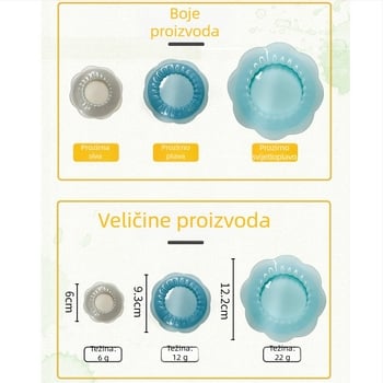 Silikonski poklopac s cvjetnim dizajnom za očuvanje svježine hrane i voća, višenamjenski (Brend: Leton; Stil: moderni jednostavni stil; Vrsta stila: jednostavan stil)