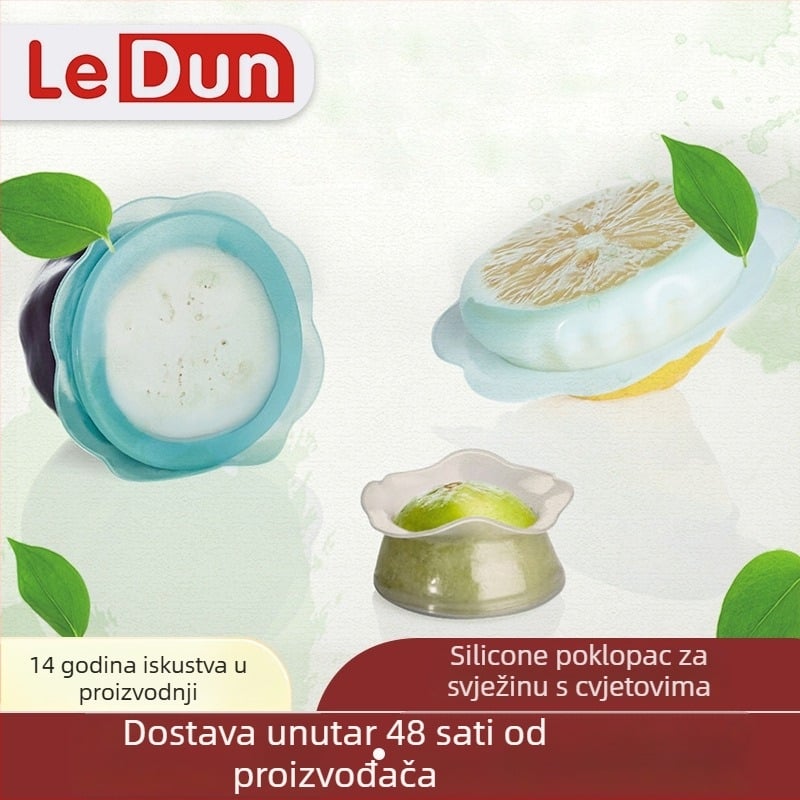 Silikonski poklopac s cvjetnim dizajnom za očuvanje svježine hrane i voća, višenamjenski (Brend: Leton; Stil: moderni jednostavni stil; Vrsta stila: jednostavan stil)