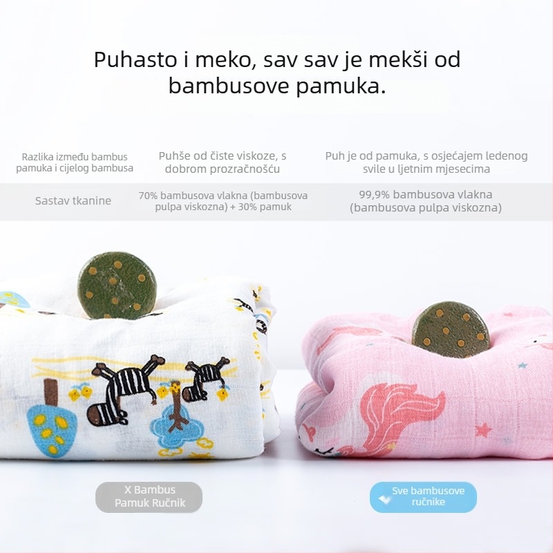 Muslintree/Cotton Tree Swaddle Wrap od bambus vlakana – ljetni za novorođenčad, uzorak životinja/crtani
