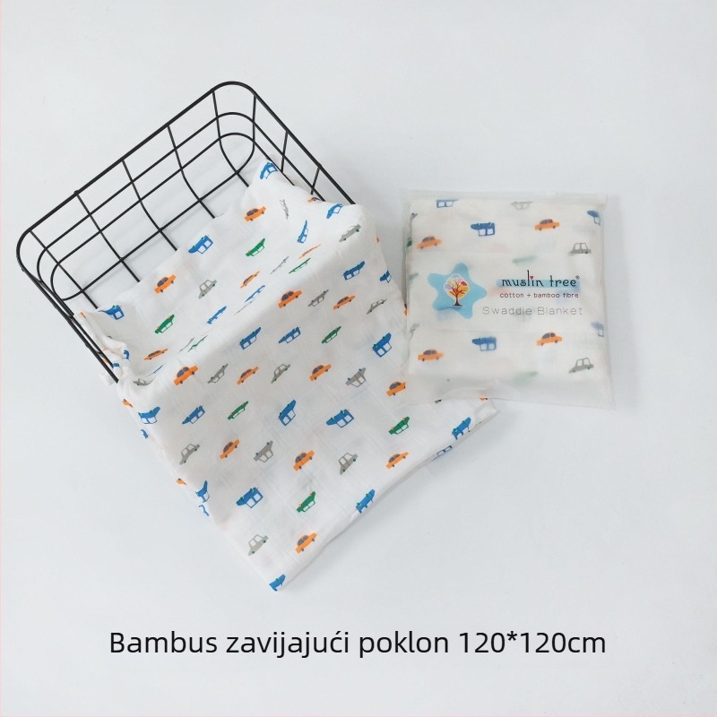 Muslintree/Cotton Tree Swaddle Wrap od bambus vlakana – ljetni za novorođenčad, uzorak životinja/crtani