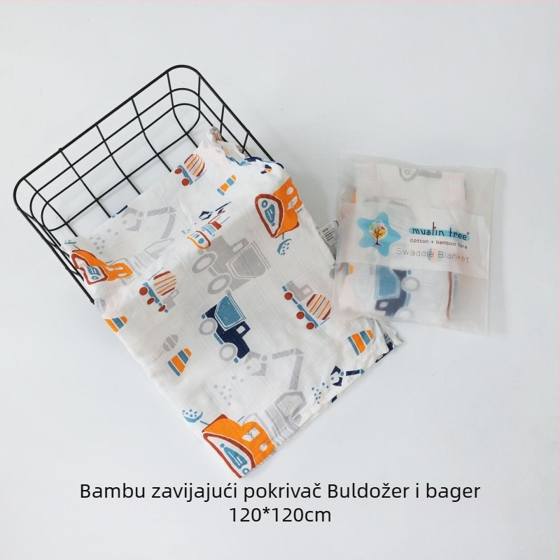 Muslintree/Cotton Tree Swaddle Wrap od bambus vlakana – ljetni za novorođenčad, uzorak životinja/crtani