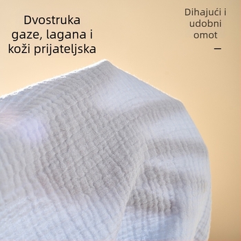 Dječji dvostruko složeni gazasti ručnik od 100% pamuka, težine 100-200 g, za sve godišnje doba, mogućnost prilagođene obrade