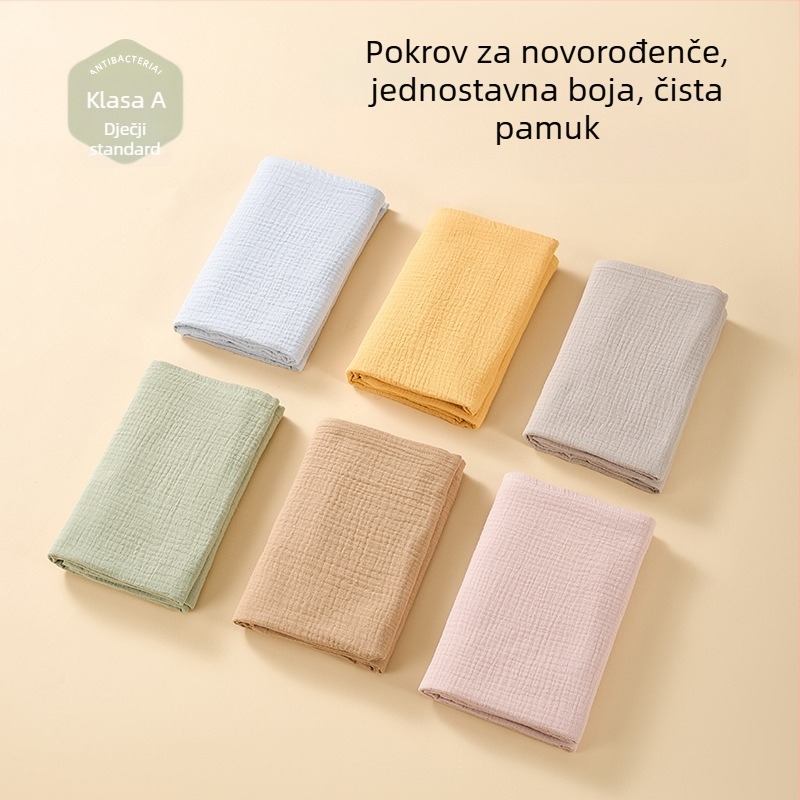 Dječji dvostruko složeni gazasti ručnik od 100% pamuka, težine 100-200 g, za sve godišnje doba, mogućnost prilagođene obrade