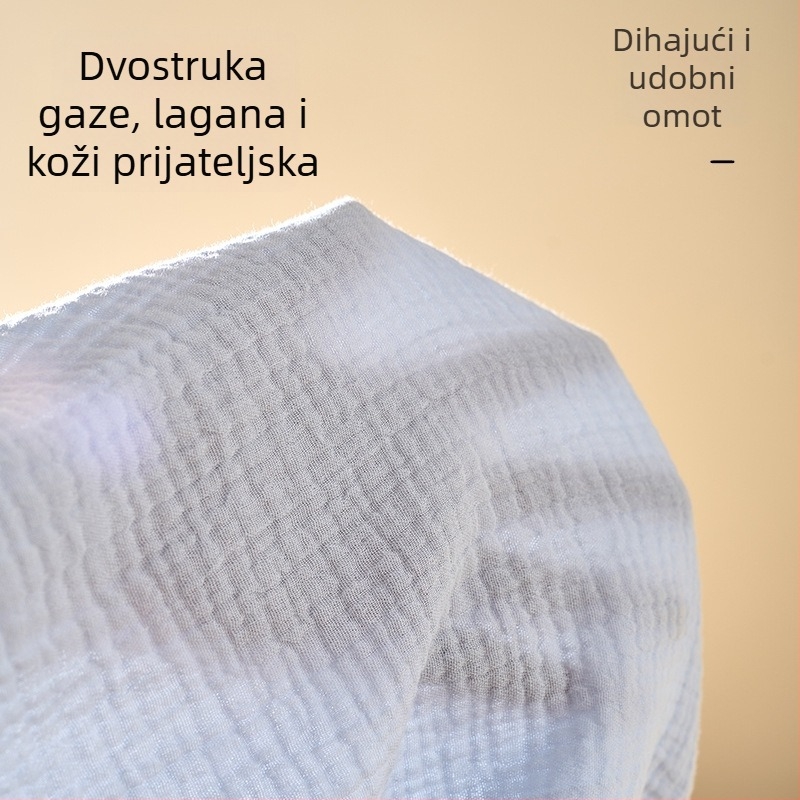 Dječji dvostruko složeni gazasti ručnik od 100% pamuka, težine 100-200 g, za sve godišnje doba, mogućnost prilagođene obrade