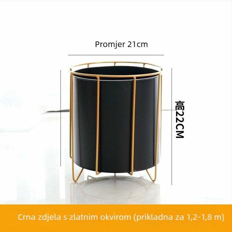 Nordijski stil betonska posuda za cvijeće s pletenim košem, podna posuda za bonsaje
