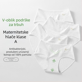 Pamukaste trudničke gaćice – niski struk, podrška trbuha, prozračan, antibakterijski, za sve sezone
