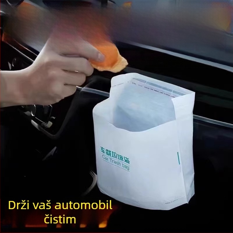 Samostojeći auto kantu za smeće s ljepljivim nosačem za ploču, vodootporan plastični cilindar za jednokratne vrećice