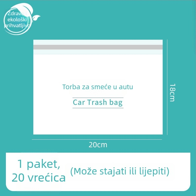 Samostojeći auto kantu za smeće s ljepljivim nosačem za ploču, vodootporan plastični cilindar za jednokratne vrećice