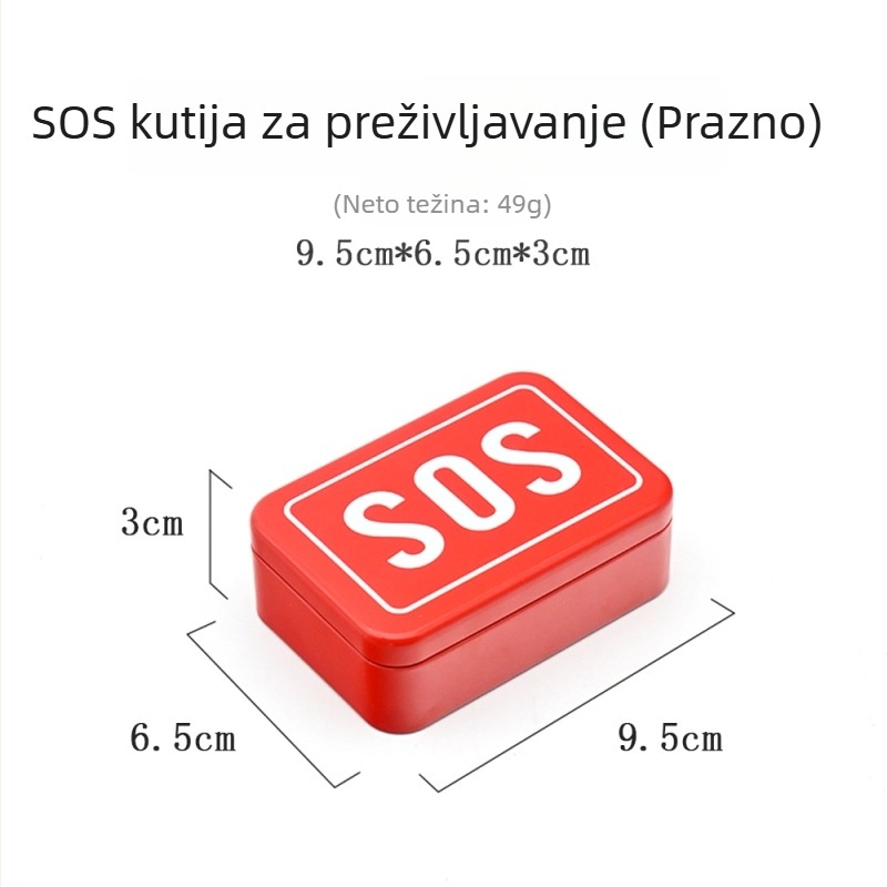 Crooked Wild SOS kutija za preživljavanje: kit preživljavanja s kompasom, zviždaljkom, žičanom pilom i opremom za prvu pomoć