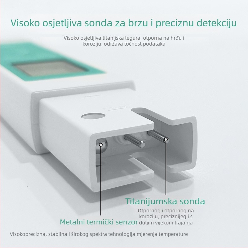 Prijenosni TDS/EC tester za vodu — visoka preciznost, raspon 0–9990 ppm, točnost ±1, rezolucija 1 ppm, napajanje 3V