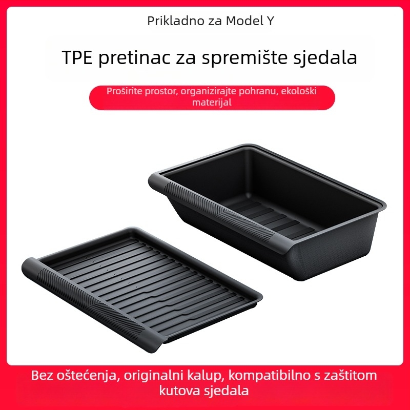 Tesla Model Y kutija za pohranu ispod sjedala – ABS, vodootporna, ugradnja u sjedenju