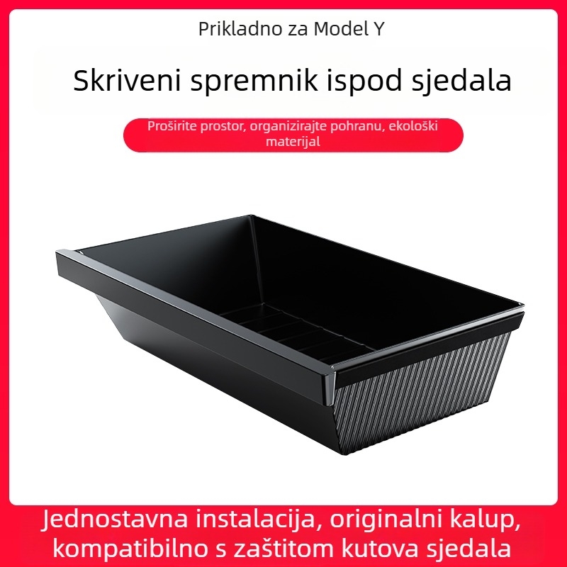 Tesla Model Y kutija za pohranu ispod sjedala – ABS, vodootporna, ugradnja u sjedenju