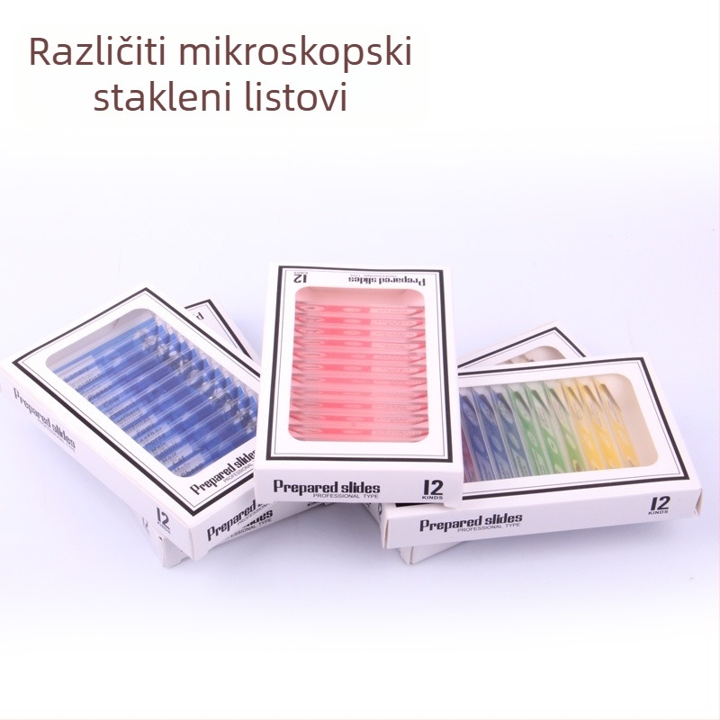Gauda 12 kom plastičnih predmetnih stakala za znanstvene eksperimente, uzrast 7–14 godina