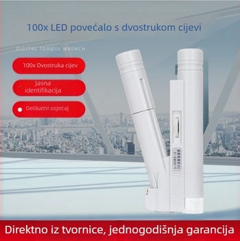 Ručni LED mikroskop s dvostrukim cijevima 100x za identifikaciju nakita, porculana, antikviteta, novčića i marki