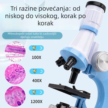 Obrazovni optički mikroskop, povećanje 1200x, okular 16x, objektiv 10x, model 58