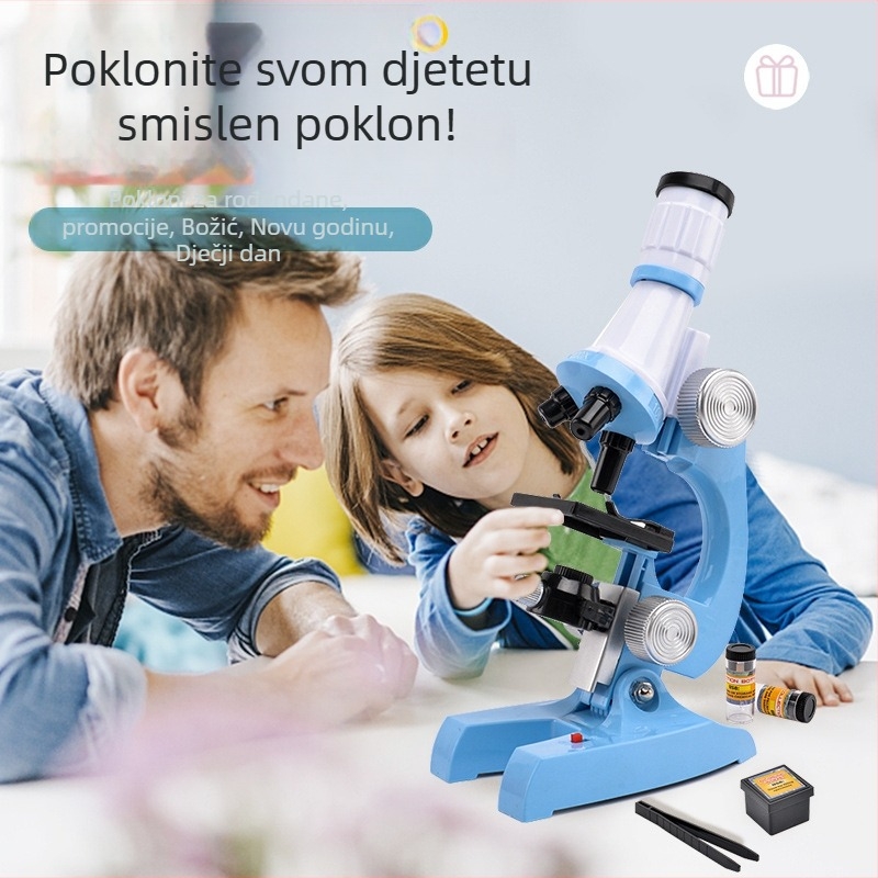 Obrazovni optički mikroskop, povećanje 1200x, okular 16x, objektiv 10x, model 58