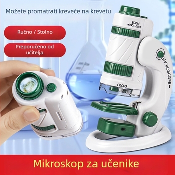 Dječji Prijenosni Mikroskop – Biološki Znanstveni Komplet, Poklon-Set, Višefunkcionalan, DIY