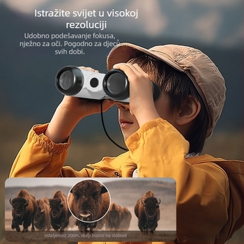 Edukativni set za znanstvene pokuse sa mikroskopom i binokularnim visokoenergetskim teleskopom; plastični materijal; za uzrast 7–14 godina; marka Learn from Yuma; podrijetlo: Guangdong, Kina.