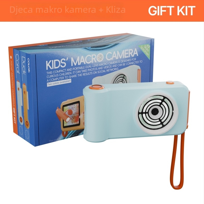 Prijenosni elektronički mikroskop sa zaslonom za djecu, promatranje bakterija, plastično kućište, prikladno za dob 7–14 godina