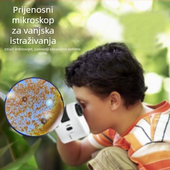 Chuda 100x Mini Mikroskop za djecu s LED svjetlom i svjetlom za otkrivanje novčanica