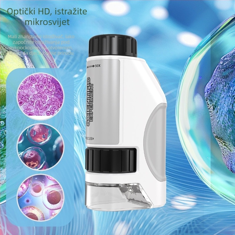 Prijenosni dječji mikroskop 50–300×, ručno promatranje za nastavu