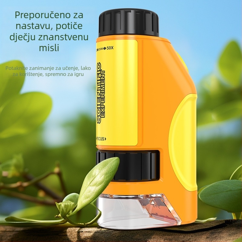 Prijenosni dječji mikroskop 50–300×, ručno promatranje za nastavu