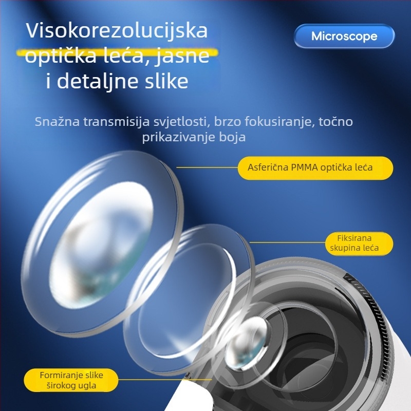 Mini mikroskop privjesak za ključeve, električna znanstvena igračka za biologiju/kemiju, ABS materijal, skup 192 komada, za uzrast 7–14 godina