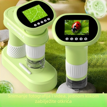 Dječji optičko-elektronički mikroskop, prijenosni ručni mikroskop za znanstvene eksperimente, profesionalna razina, visoka razlučivost slike, za promatranje bakterija