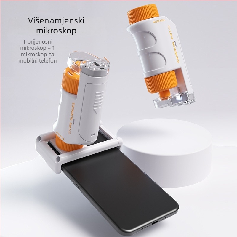 Mikroskop za djecu — prijenosni elektronički optički mikroskop s visokim povećanjem, obrazovna znanstvena igračka za uzrast 7–14 godina