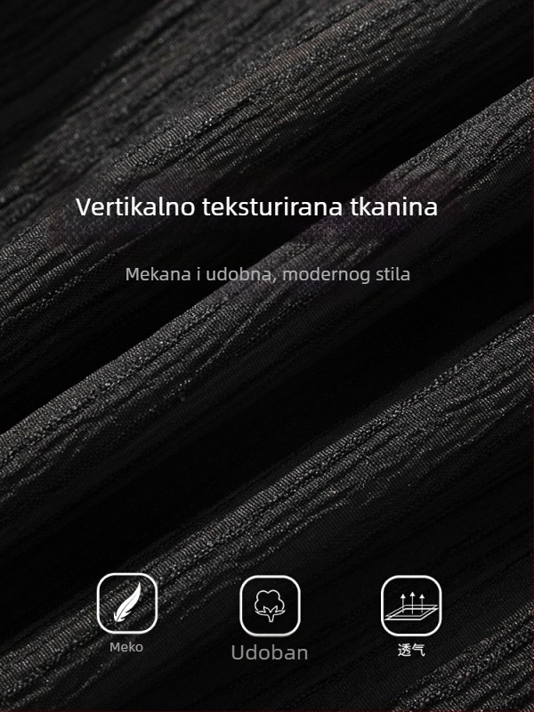 Muške casual hlače, labav kroj, ravne nogavice, srednji pojas, duge hlače, 100% poliester