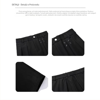 Muške hlače, ravni kroj, poliester tkanina, mikroelastičnost, lagani poslovni casual stil, proljeće–jesen