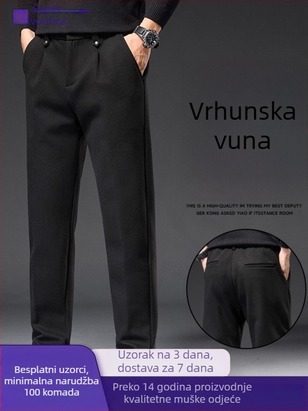 Casual hlače ravnog kroja, srednji pojas, zatvarač, 100% poliester, za jesen