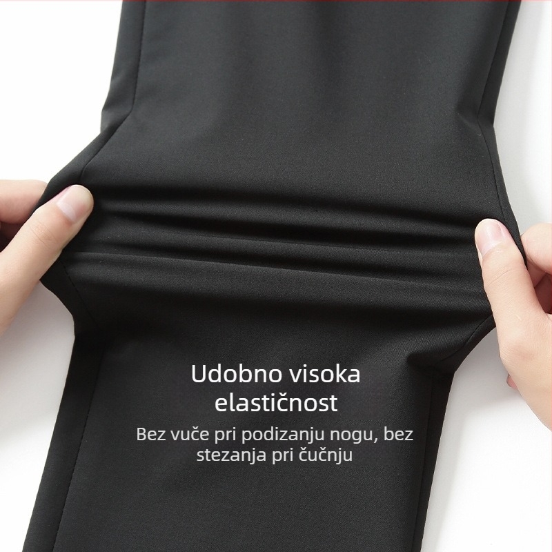Muške hlače ravnog kroja za poslovnu svakodnevicu, mješavina kemijskih vlakana i viskoze 28%, sve sezone.