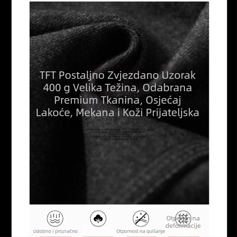 Muške sportske ležerne hlače s ravnim krojem, srednji pojas, šnora za vezivanje, prozračni poliester–mješavina, bez nabiranja