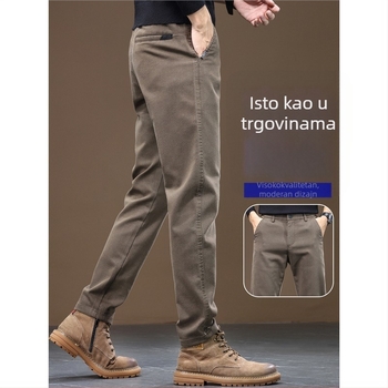 Muške casual hlače – ravni kroj, pamuk, blaga elastičnost, proljeće 2025