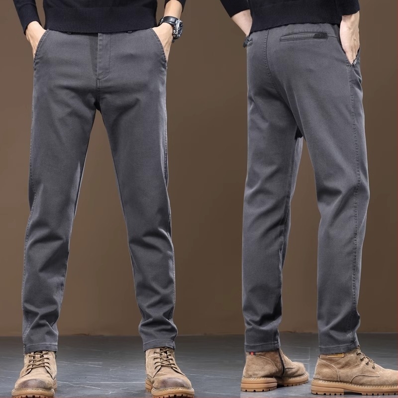 Muške casual hlače – ravni kroj, pamuk, blaga elastičnost, proljeće 2025