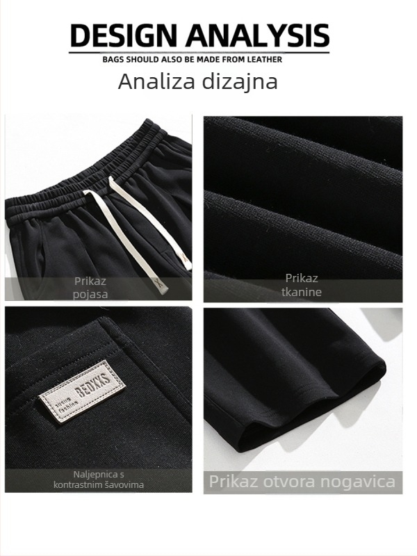 Muške casual hlače ravnog kroja, pamuk-poliester mješavina, srednji struk, vezanje na vrpcu, flis podstava